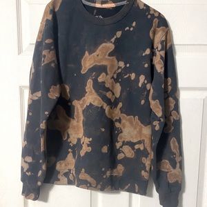 Tye dyed black crew neck hoodie